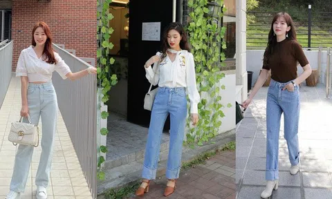 Mùa thu diện quần jeans ống loe chanh sả hết nấc, diện lên tôn dáng vô cùng